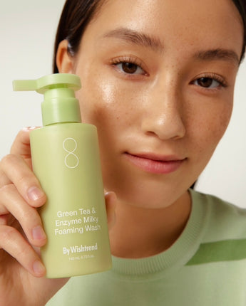 BY WISHTREND GREEN TEA & ENZYME MILKY FOAMING WASH 140ML